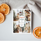 レトロ家族の写真クリスマス シーズンポストカード