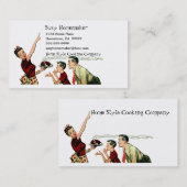 レトロ家族の食事の時間 名刺 (正面/裏面)