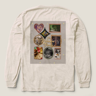 レトロ家族8枚フォトコラージュ カスタム トライブレンドTシャツ