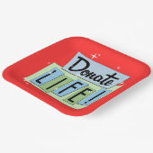 レトロ寄贈ライフ – ヴィンテージサイン – スターバストページ ペーパープレート (傾斜あり)