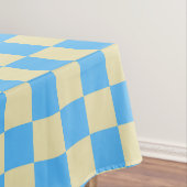 レトロ審美的チェッカーボードパターンブルーホワイト テーブルクロス (インサイチュ)