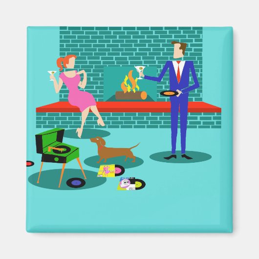 レトロ対とドッグマグネット マグネット (正面)