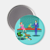 レトロ対とドッグラウンドマグネット マグネット (正面/裏面)