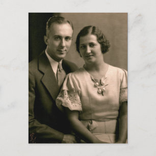 レトロ対結婚ポートレート1933 ポストカード