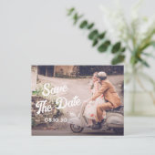 レトロ対結婚式招待状 ポストカード (スタンド正面)