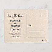 レトロ対結婚式招待状 ポストカード (裏面)