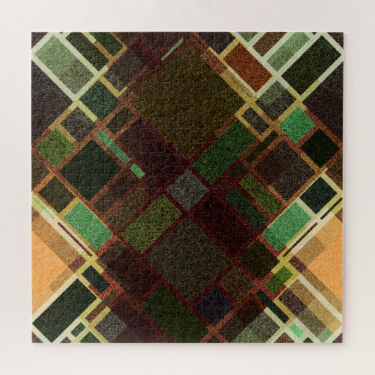 レトロ対角線:抽象芸術シームレスパターン。 ジグソーパズル (横)