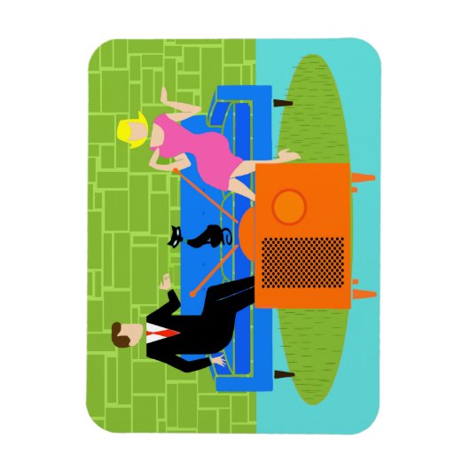 レトロ対Catフレキシブル磁石付き マグネット (縦)