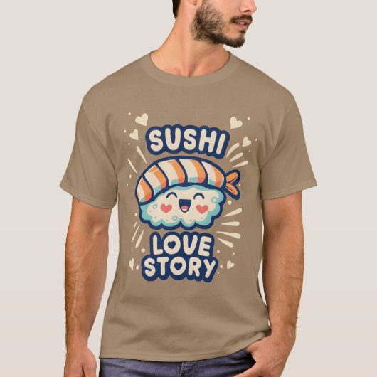 レトロ寿司ラブストーリー Tシャツ (正面)