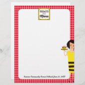 レトロ専業主婦シェフビーホームスタイルメニューのレターヘッド (正面/裏面)