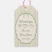 レトロ小さな抹茶の赤ちゃんシャワー ギフトタグ (裏面)