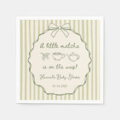 レトロ小さな抹茶の赤ちゃんシャワー スタンダードカクテルナプキン (正面)