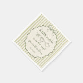 レトロ小さな抹茶の赤ちゃんシャワー スタンダードカクテルナプキン (角)