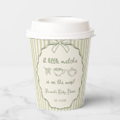 レトロ小さな抹茶の赤ちゃんシャワー 紙コップ (裏面)