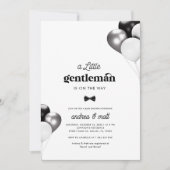 レトロ小さな紳士が赤ちゃんのシャワーを途中で 招待状 (正面)