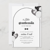 レトロ小さな紳士のアーチボウタイベビーシャワー 招待状 (正面)