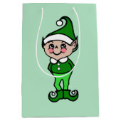 レトロ小妖精や小人クリスマスホリデイ抱き枕 ミディアムペーパーバッグ (正面)