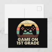 レトロ小学生ゲーマーギフト ポストカード (正面/裏面)