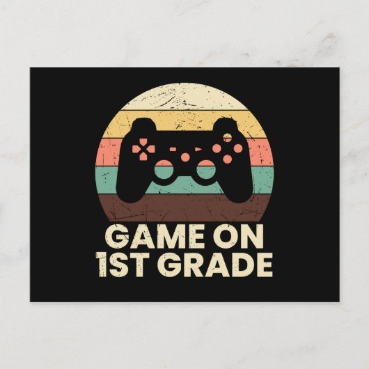 レトロ小学生ゲーマーギフト ポストカード (正面)