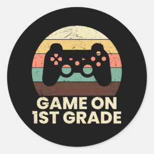 レトロ小学生ゲーマーギフト ラウンドシール