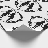 レトロ少年とハート包装紙 ラッピングペーパー (角)