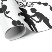 レトロ少年とハート包装紙 ラッピングペーパー (ロールコーナー)