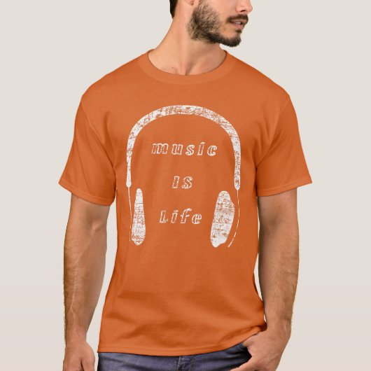 レトロ少年音楽は人生デザイン Tシャツ (正面)