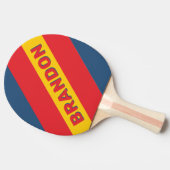 レトロ山はっきりしたストライプの名前 卓球ラケット (横)