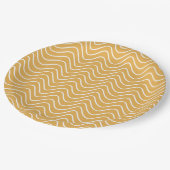 レトロ山形イエロージグザグ ペーパープレート (アングル)
