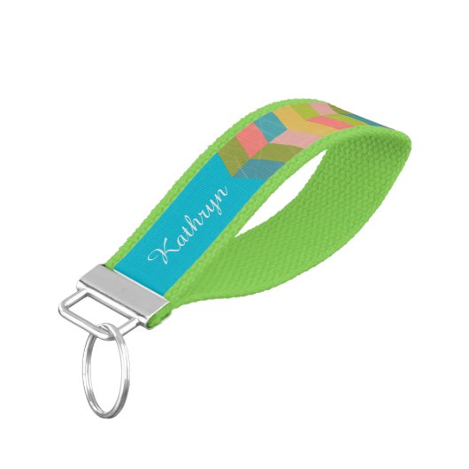 レトロ山形パーソナライズされた リストバンドキーホルダー (アングル下)