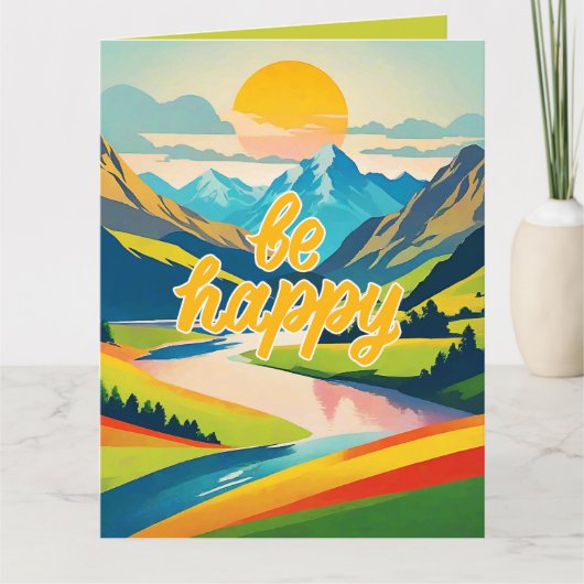 レトロ山景色 カード (正面)