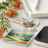 レトロ山景色 キーホルダー (正面右)