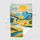 レトロ山景色 ゴルフタオル (インサイチュ)