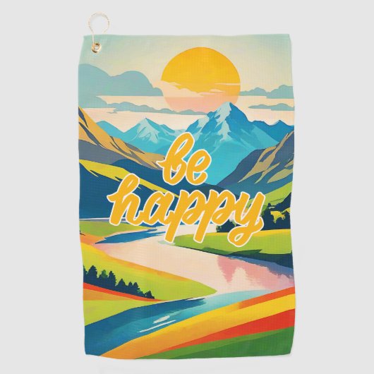 レトロ山景色 ゴルフタオル (正面)