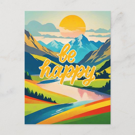 レトロ山景色 シーズンポストカード (正面)