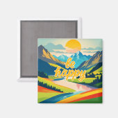 レトロ山景色 マグネット (正面/裏面)