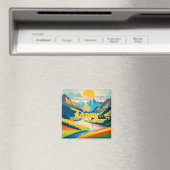 レトロ山景色 マグネット (インサイチュ (食洗機))