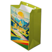 レトロ山景色 ミディアムペーパーバッグ (正面アングル)