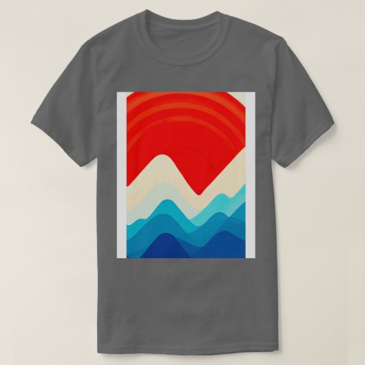 レトロ山脈と太陽1 Tシャツ (デザイン正面)