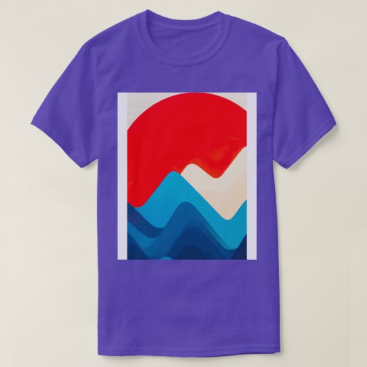 レトロ山脈と太陽 Tシャツ (デザイン正面)
