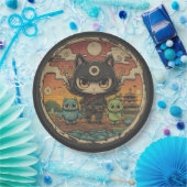 レトロ島の仲間:忍者猫クルー ペーパープレート (パーティー)