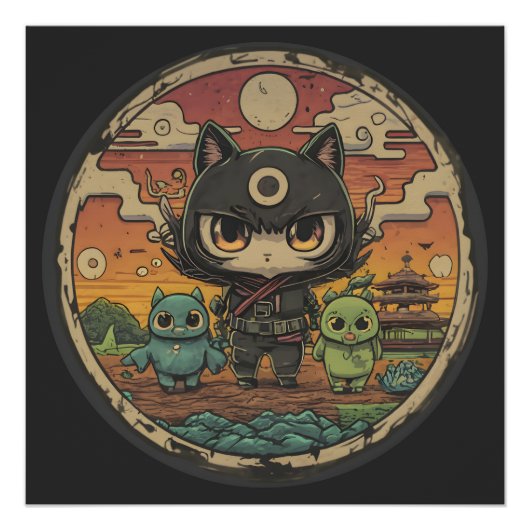 レトロ島の仲間：忍者猫クルー ポスター (正面)