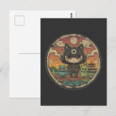 レトロ島の仲間：忍者猫クルー ポストカード (正面/裏面)