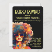 レトロ巻き戻しクリスマスパーティの招待状 (正面)