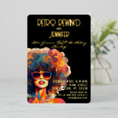 レトロ巻き戻し50誕生日Shindigパーティー 箔招待状 (立ち正面)