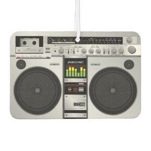 レトロ巻き戻し:カスタマイズ可能な80のBoomboxグラフィック カーエアーフレッシュナー