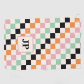レトロ市松モノグラム ゴルフギフト ゴルフタオル (横)