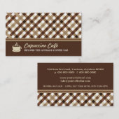 レトロ市松模様にコーヒーバー 名刺 (正面/裏面)