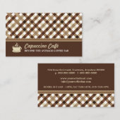 レトロ市松模様にコーヒーバー 名刺 (正面/裏面)