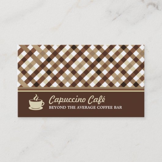 レトロ市松模様にコーヒーバー 名刺 (正面)